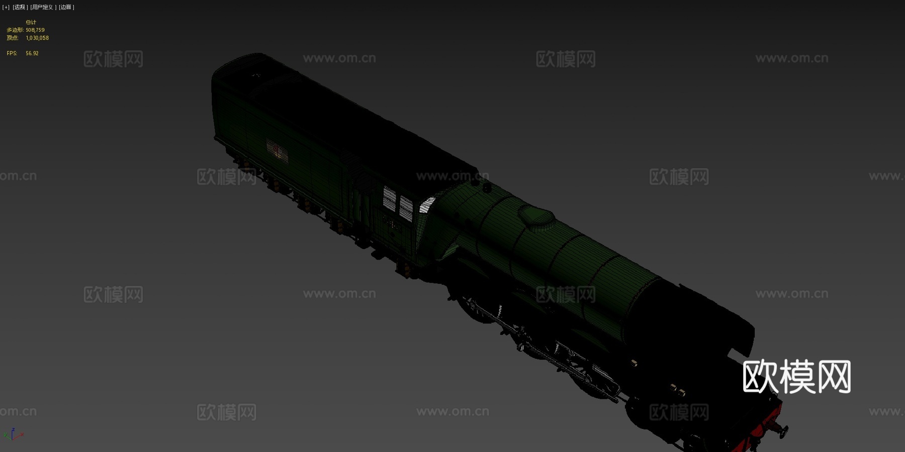 火车-A3级飞行苏格兰人号3d模型下载（渲染图4）