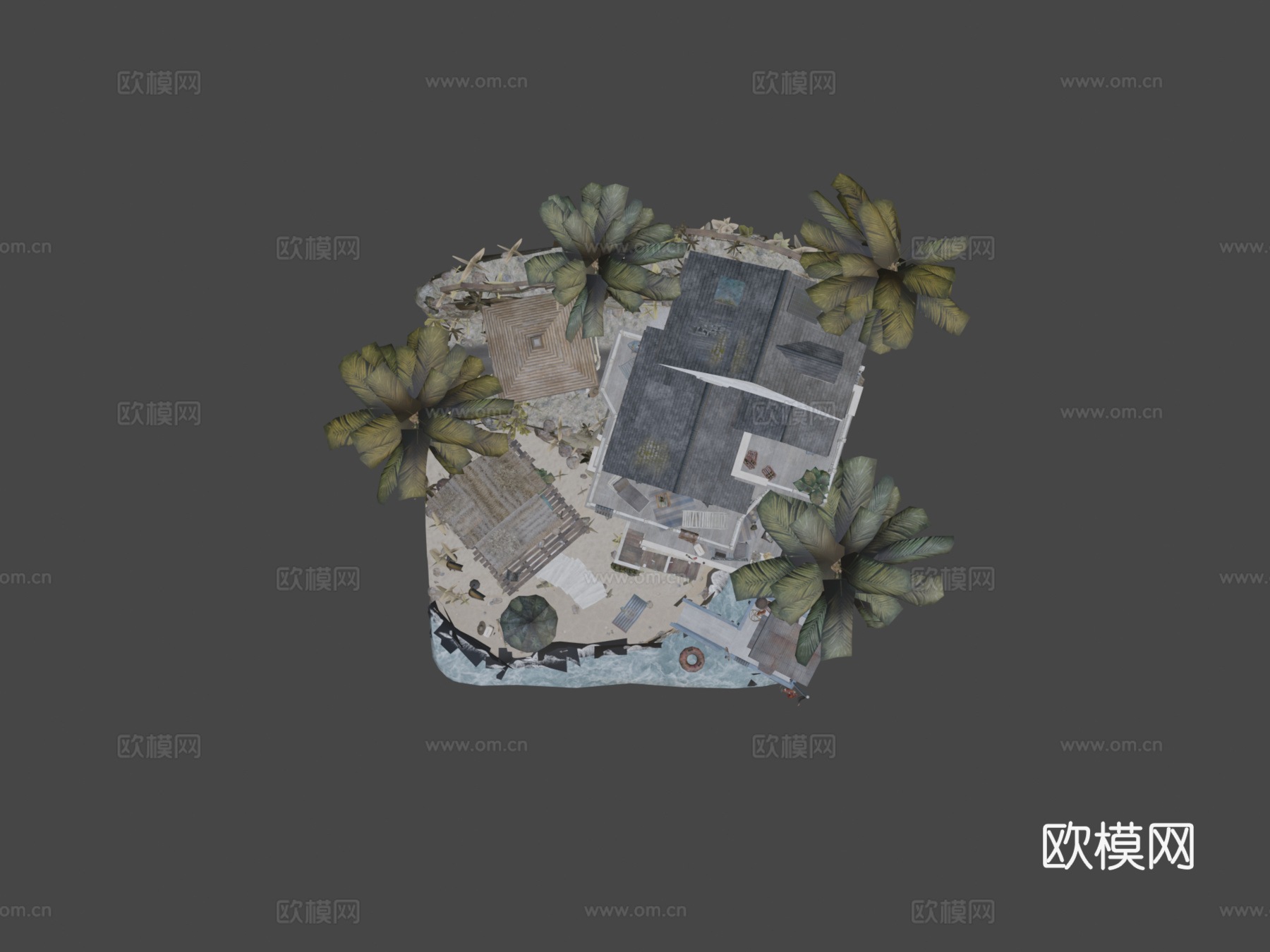 DAE微缩场景-海边3d模型下载（渲染图5）