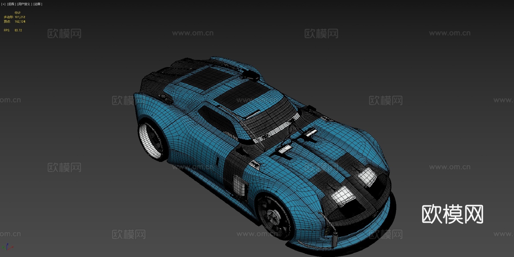 RAY - 复古未来网络汽车3d模型下载（渲染图4）