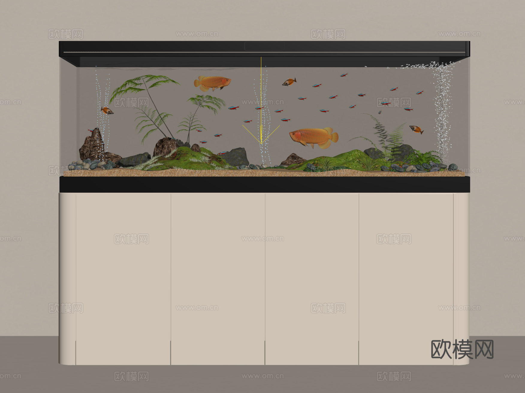 现代鱼缸su模型
