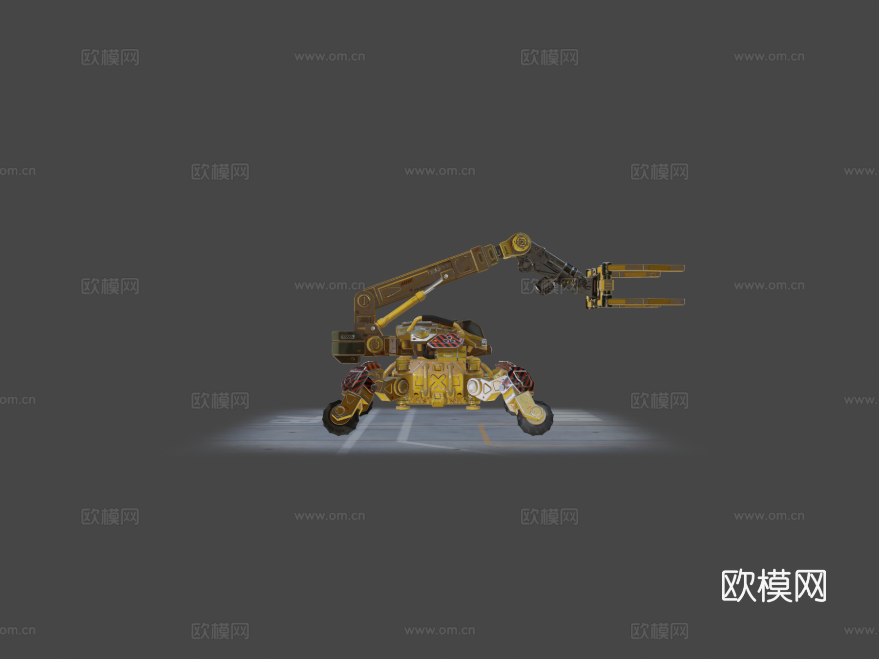 科幻起重机移动蜘蛛3d模型下载（渲染图6）
