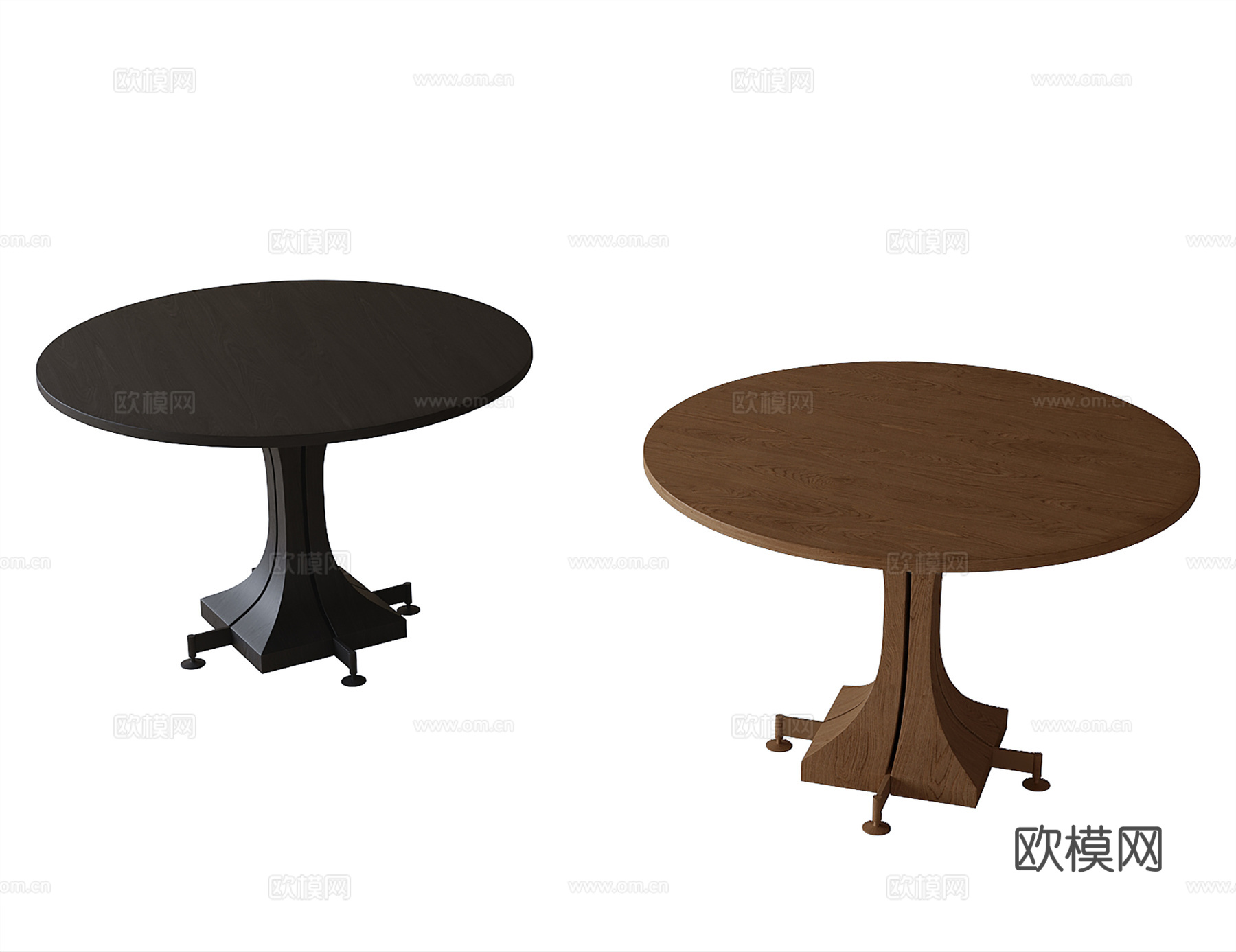 现代圆形餐桌su模型