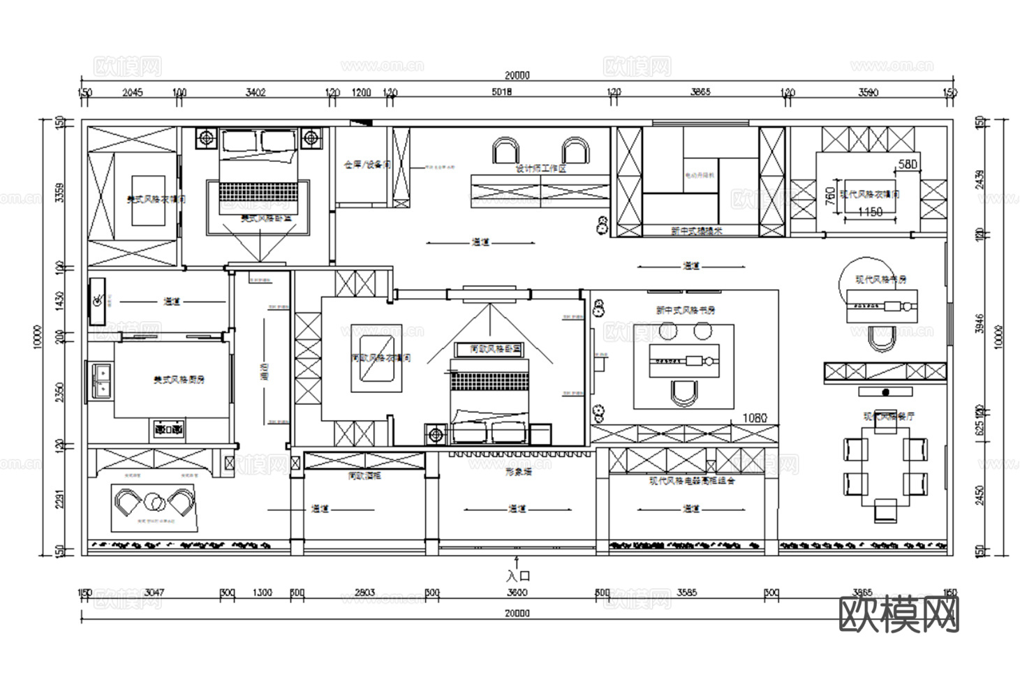 45展示展厅CAD平面设计方案最新整理合集cad施工图