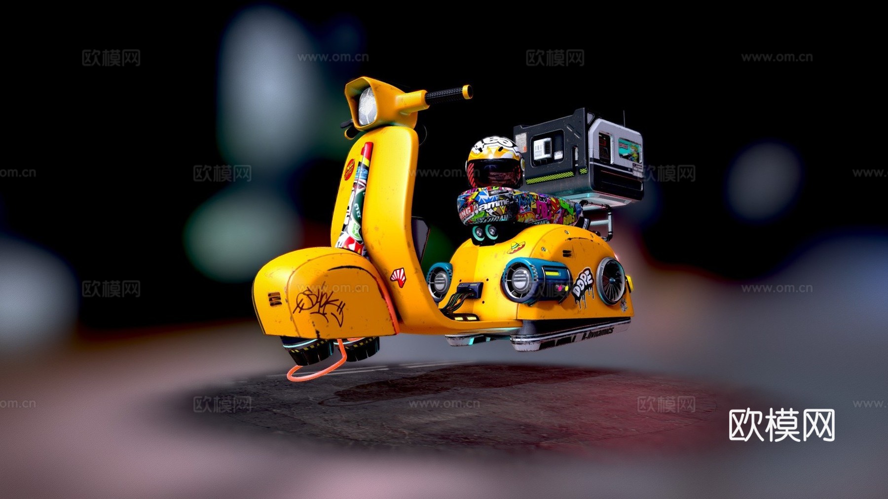 贴纸炸弹3d模型下载（渲染图1）