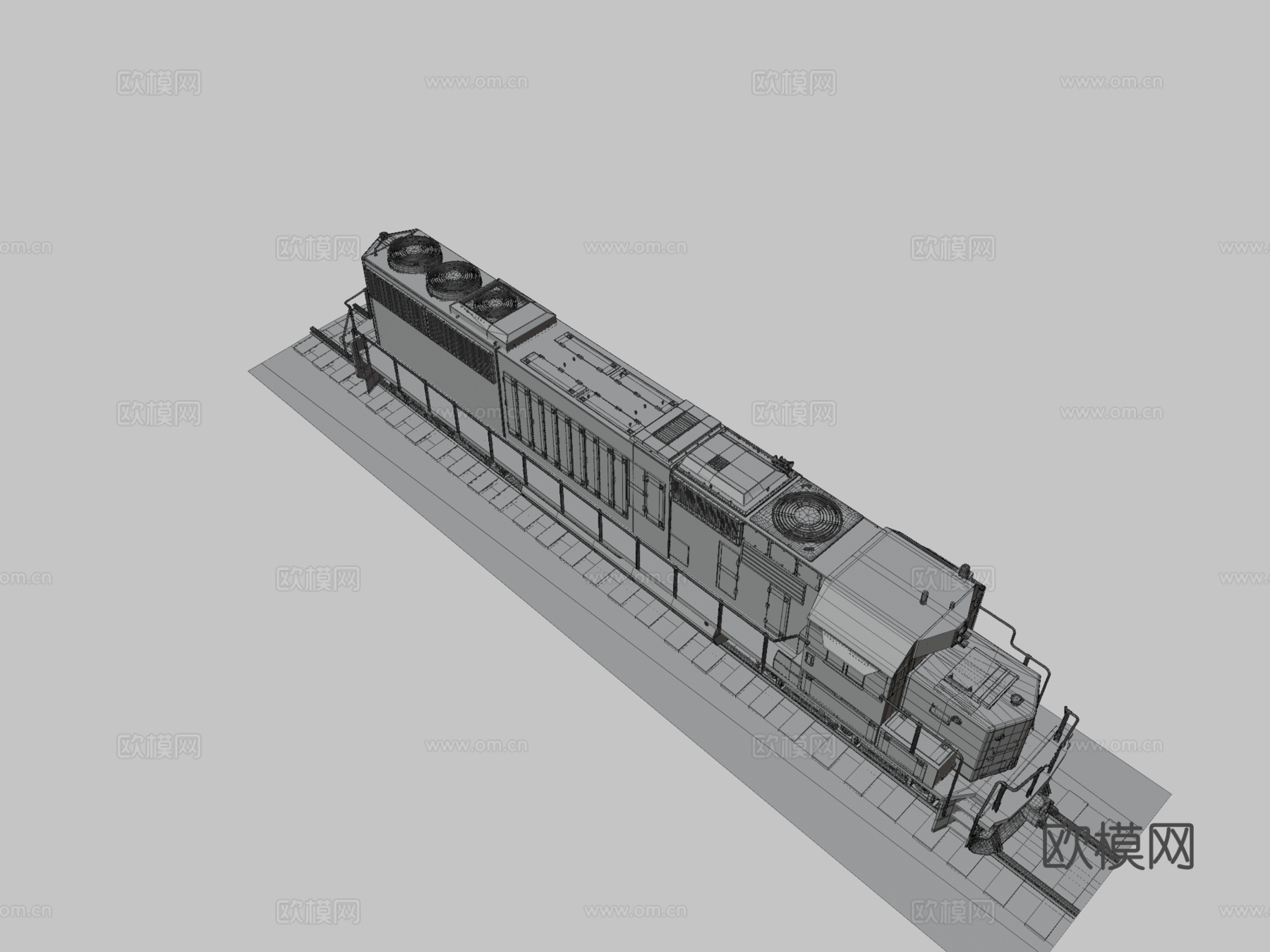 火车_引擎3d模型下载（渲染图3）