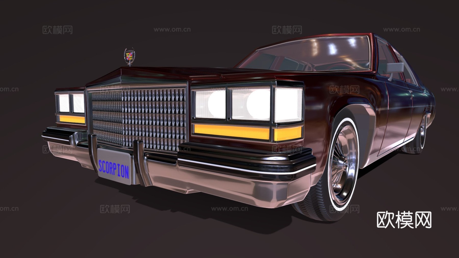 年代凯迪拉克3d模型下载（渲染图1）