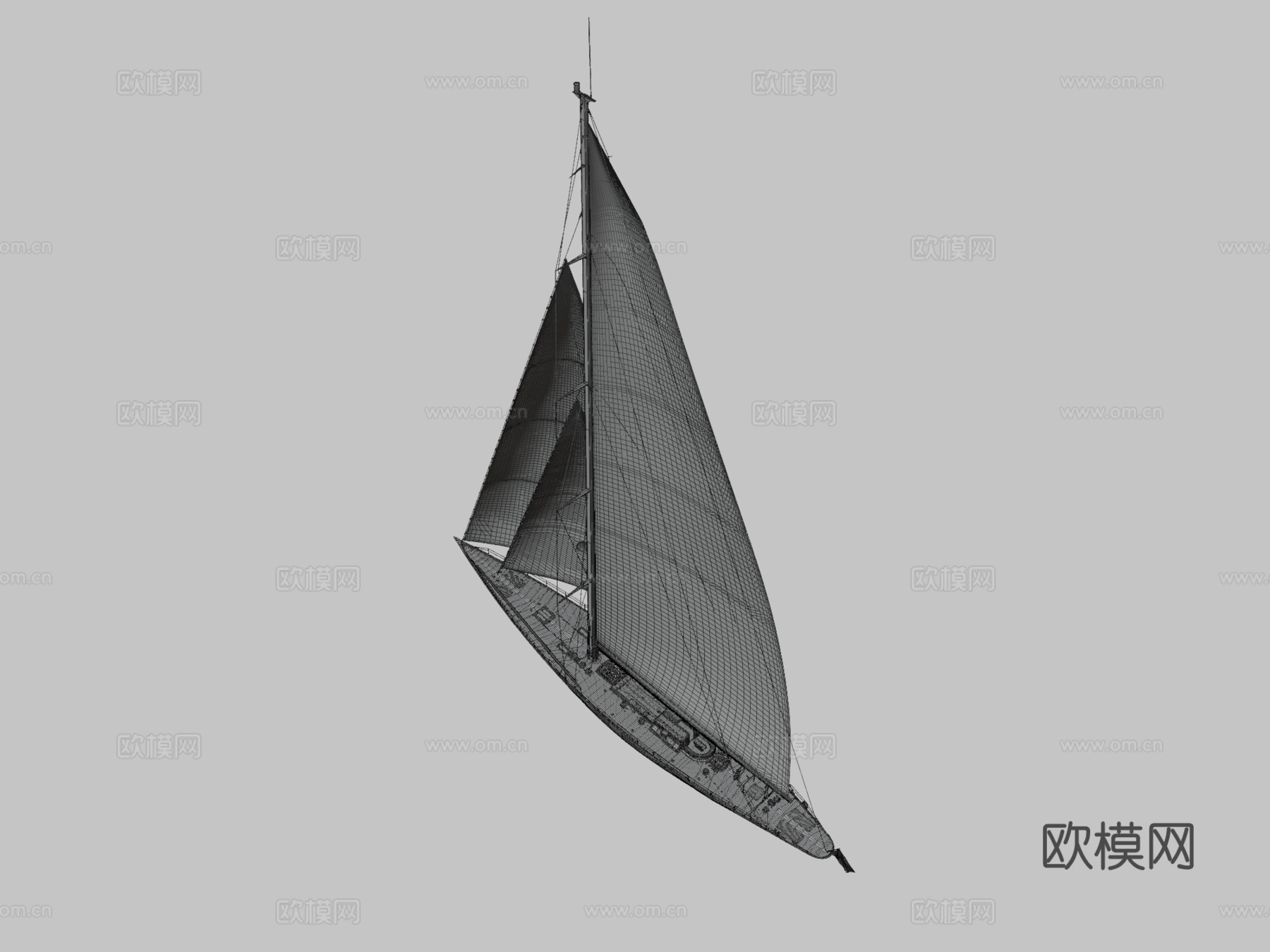 J级游艇奋进号JK43d模型下载（渲染图3）