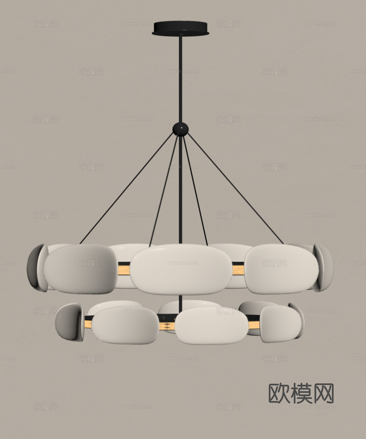 现代环形吊灯su模型