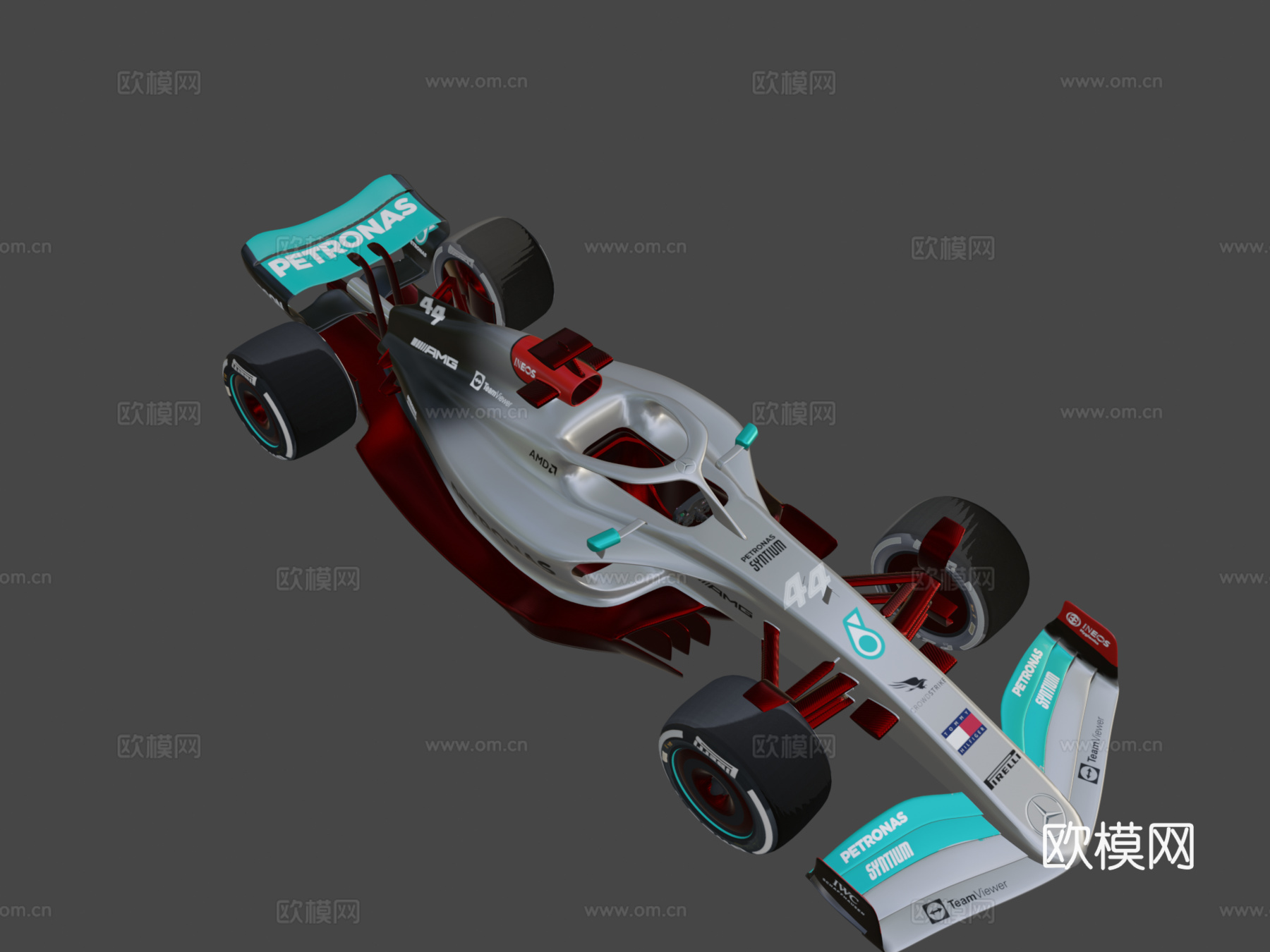 梅赛德斯一级方程式粉丝自制概念车3d模型下载（渲染图1）