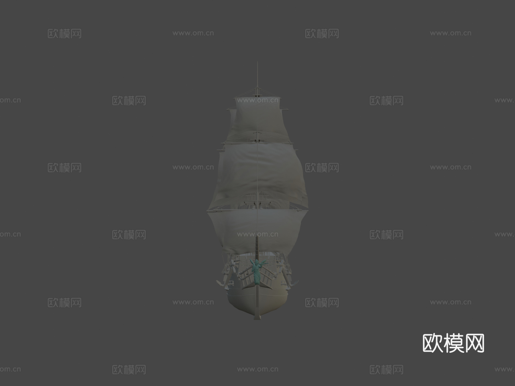 黑珍珠号船3d模型下载（渲染图6）