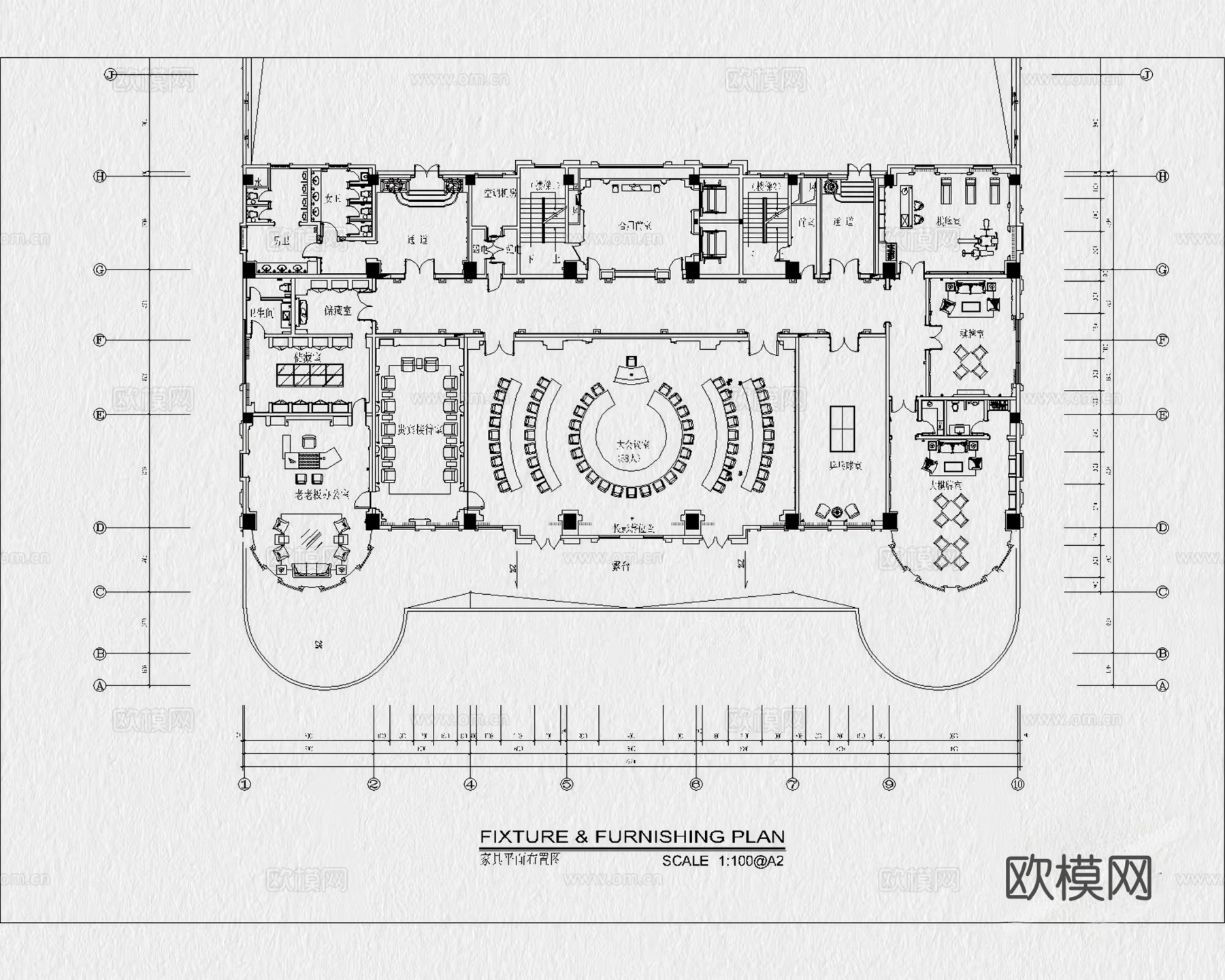 15套会议室报告厅多功能厅大会议室CAD图纸cad施工图