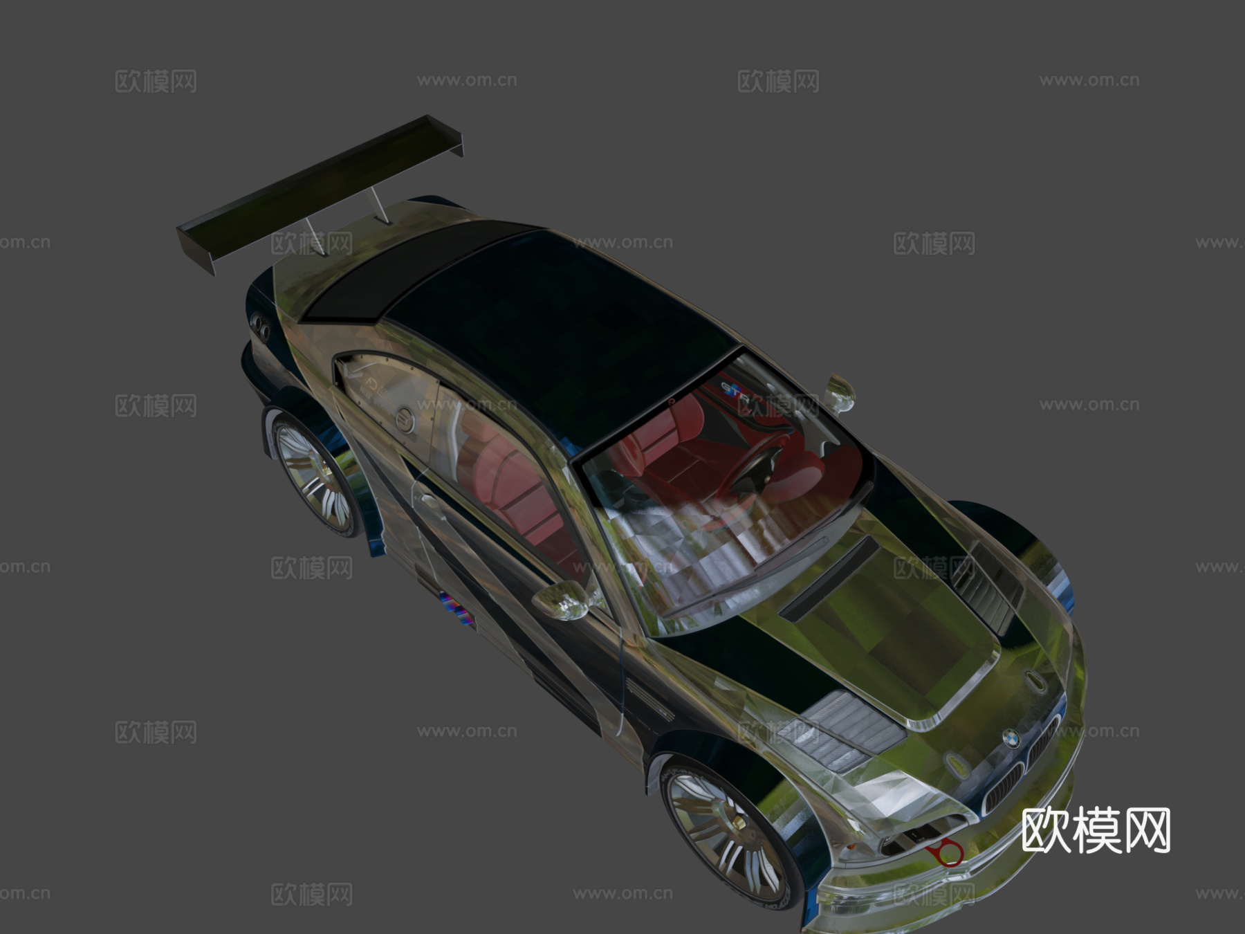 宝马M3 GTR-E46型（极品飞车-最高通缉）3d模型下载（渲染图8）