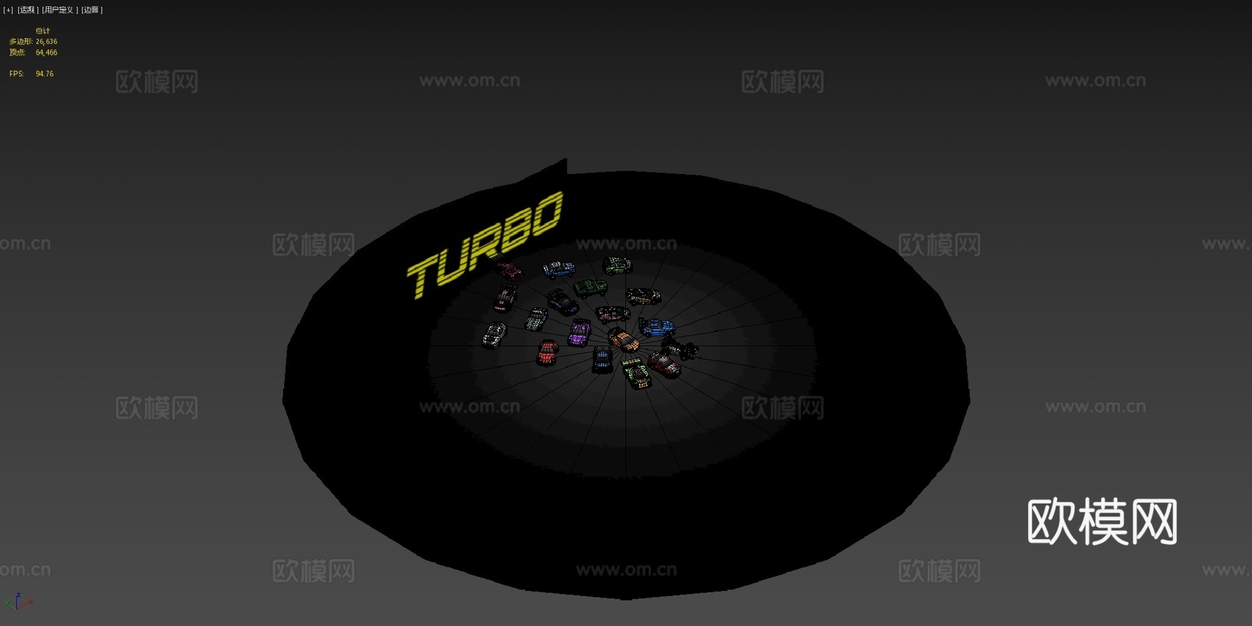 涡轮-卡通赛车3d模型下载（渲染图4）