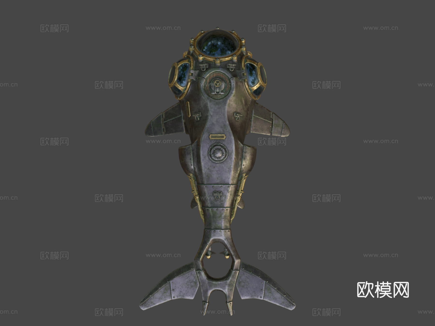 蒸汽朋克潜艇3d模型下载（渲染图8）