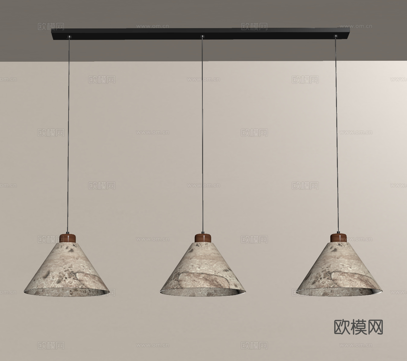 侘寂中古吊灯su模型