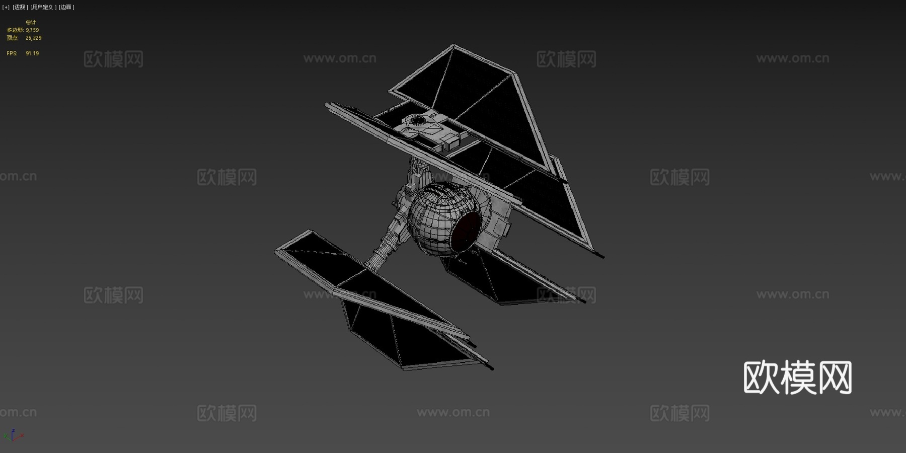 星球大战 - TIE-d防御者3d模型下载（渲染图4）