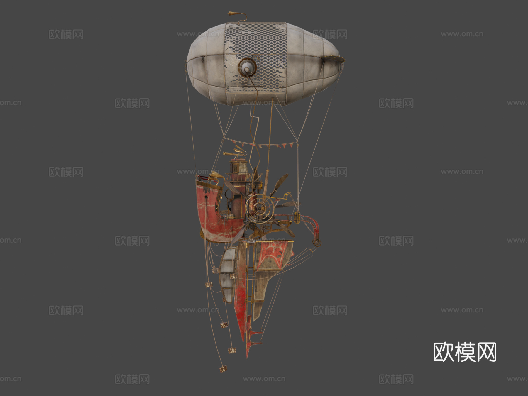 幻想飞艇3d模型下载（渲染图8）