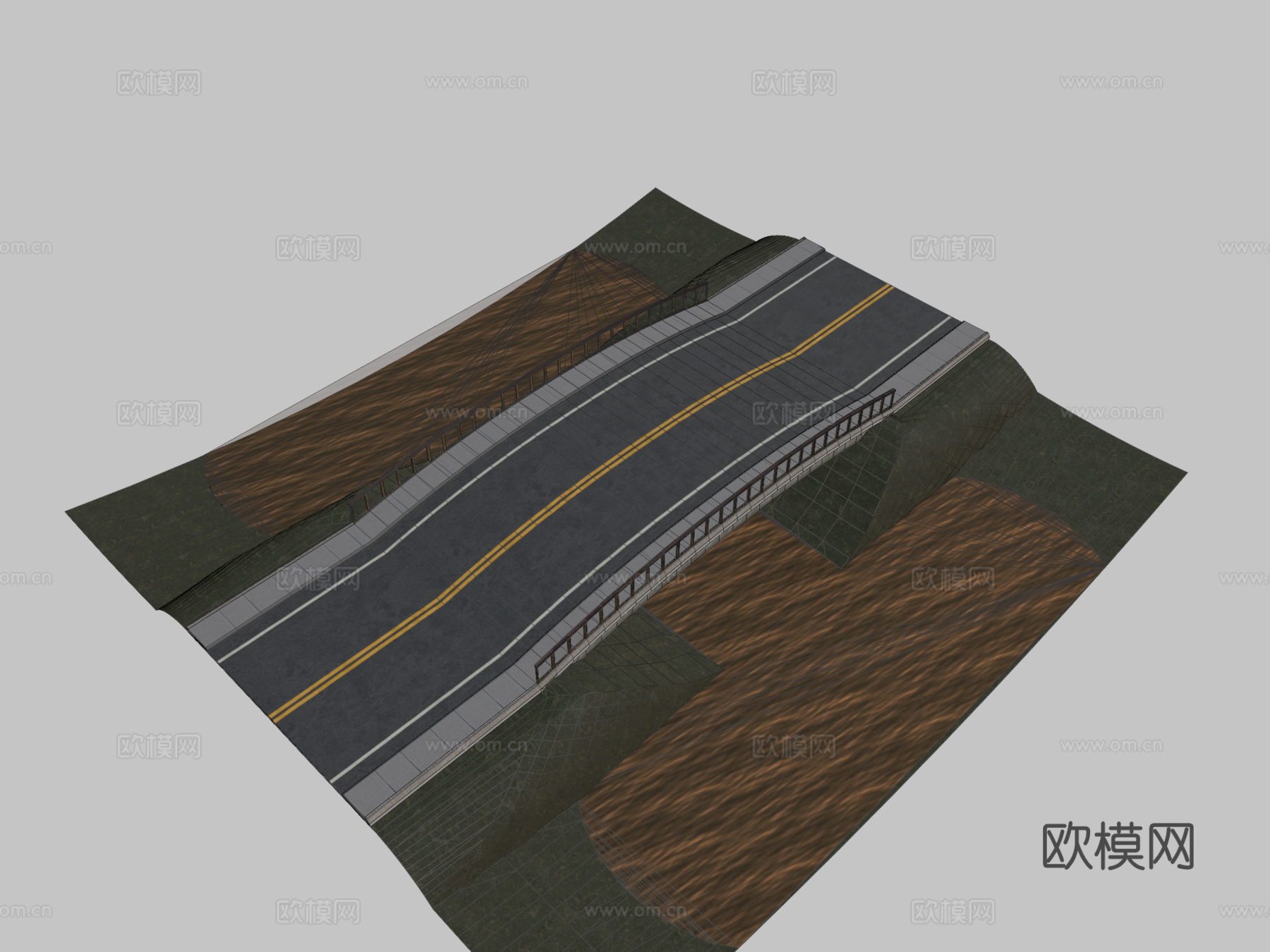 美国公路桥3d模型下载（渲染图2）