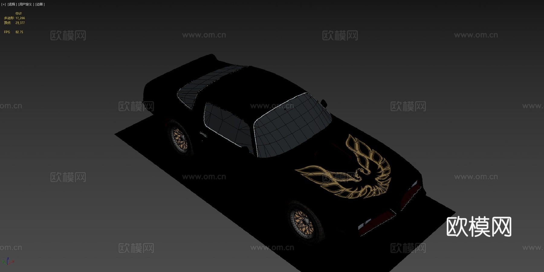 庞蒂克火鸟-Trans Am型3d模型下载（渲染图4）