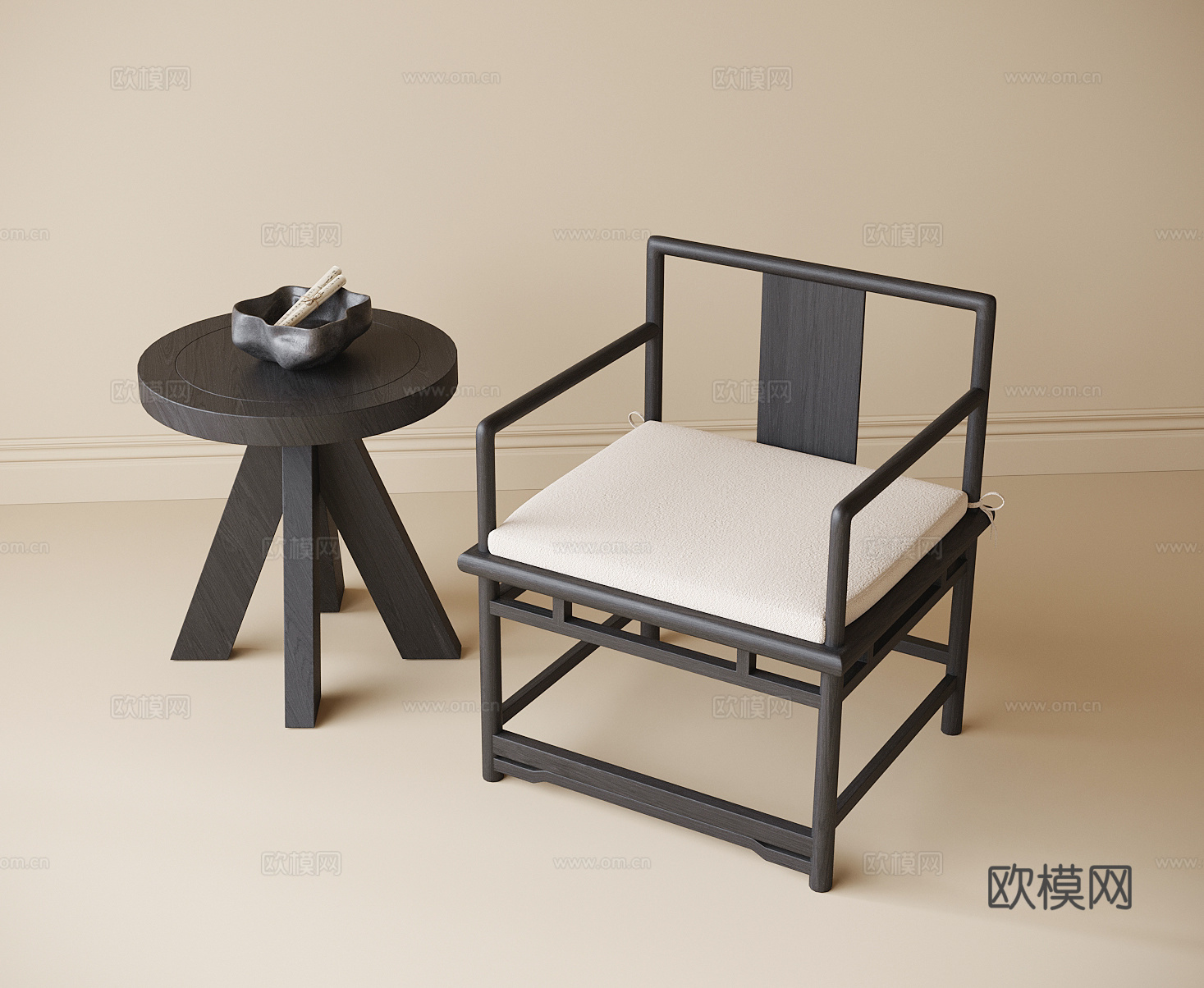 现代单椅su模型