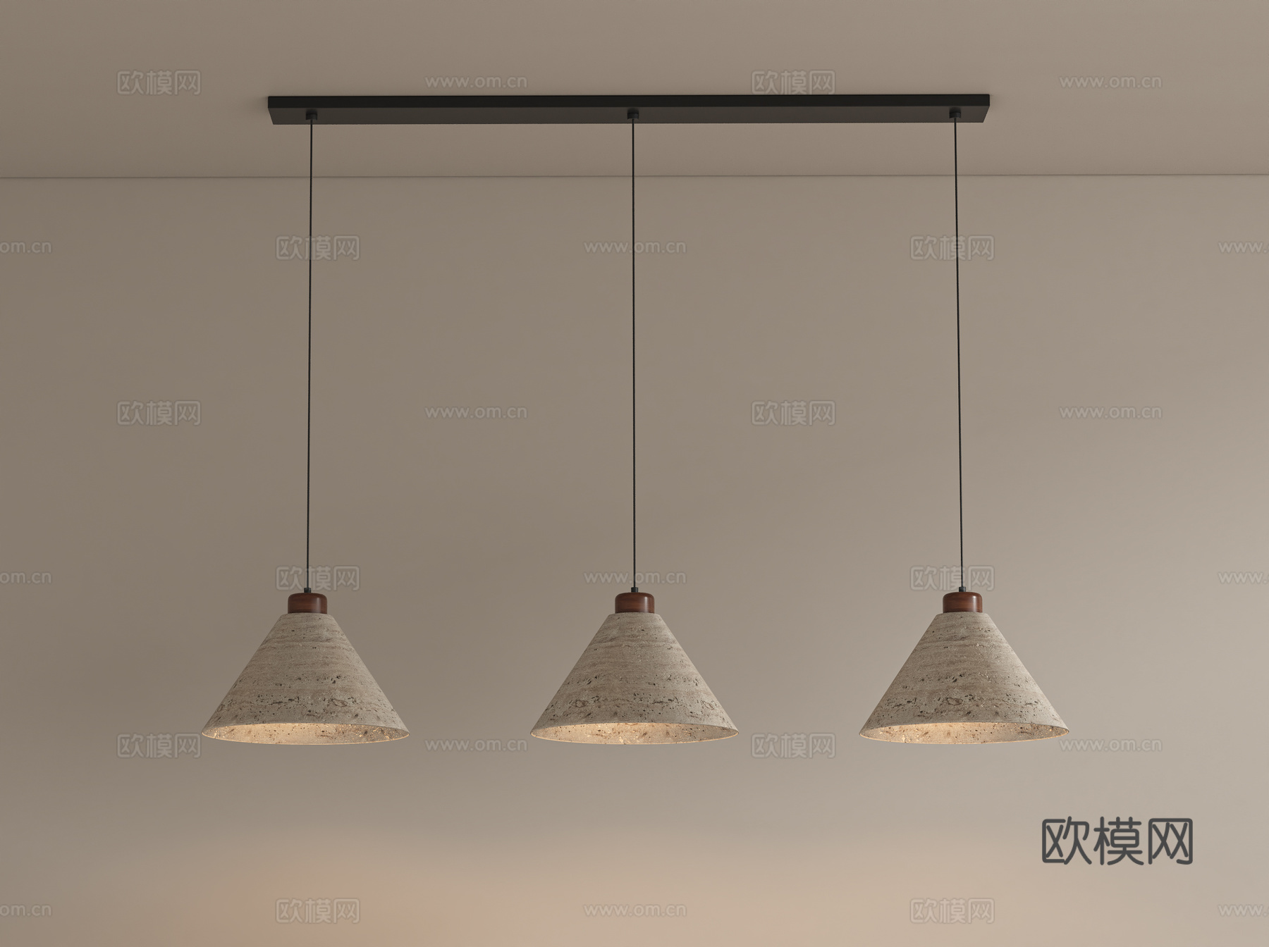 侘寂中古吊灯su模型