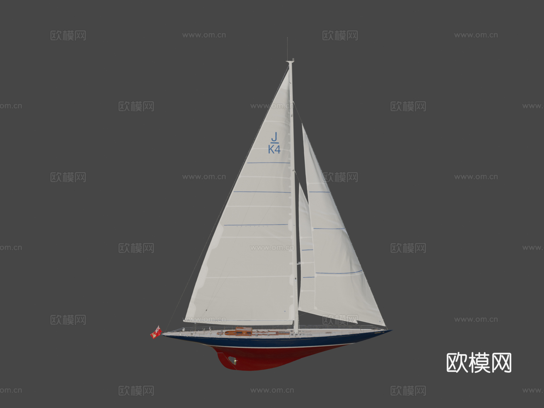 J级游艇奋进号JK43d模型下载（渲染图8）