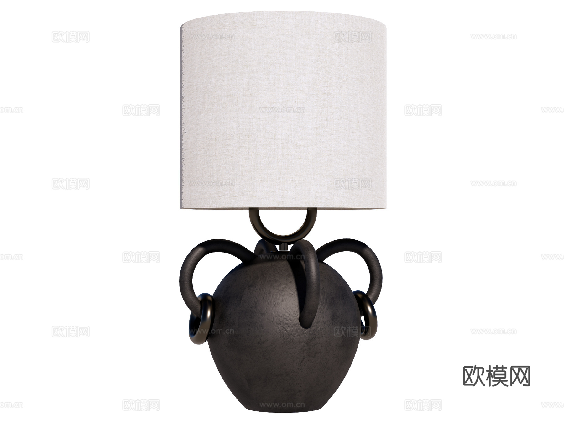 台灯 装饰灯具 氛围灯具 陶土台灯su模型