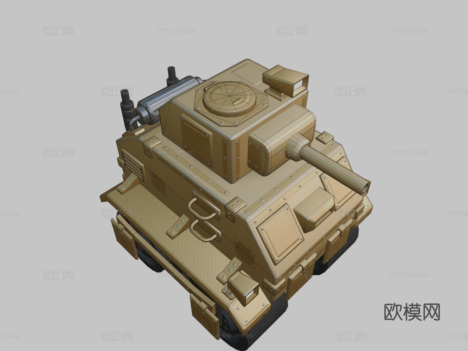 小型坦克3d模型下载（渲染图2）