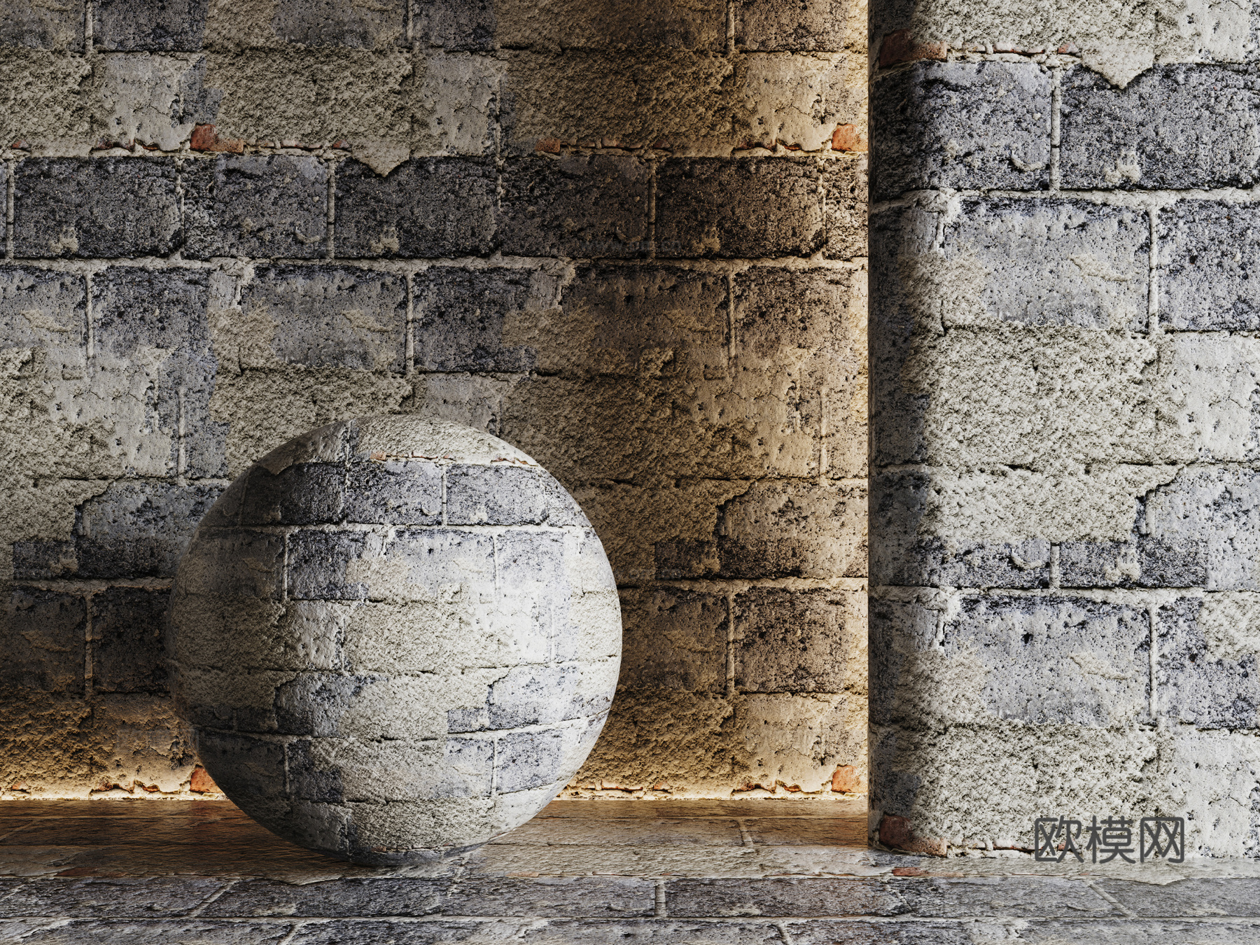 现代砖墙 青石砖墙 脏旧砖墙 仿古砖墙 工业砖墙su模型