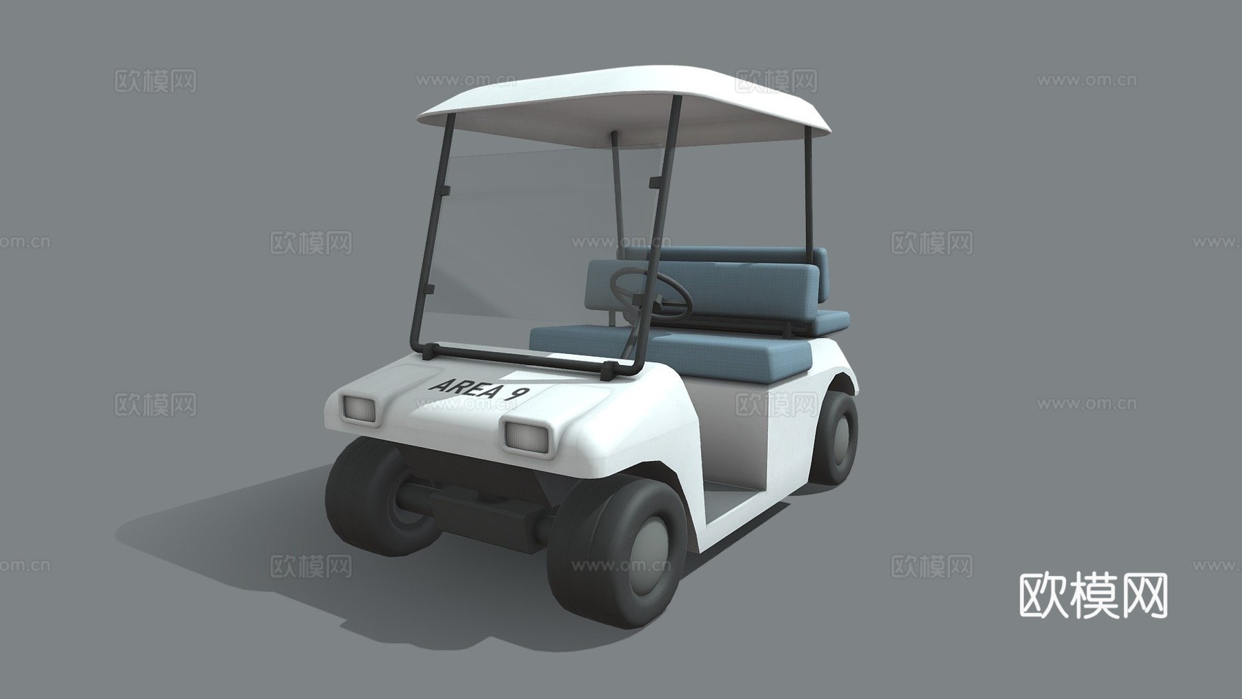 区高尔夫球车3d模型下载（渲染图1）