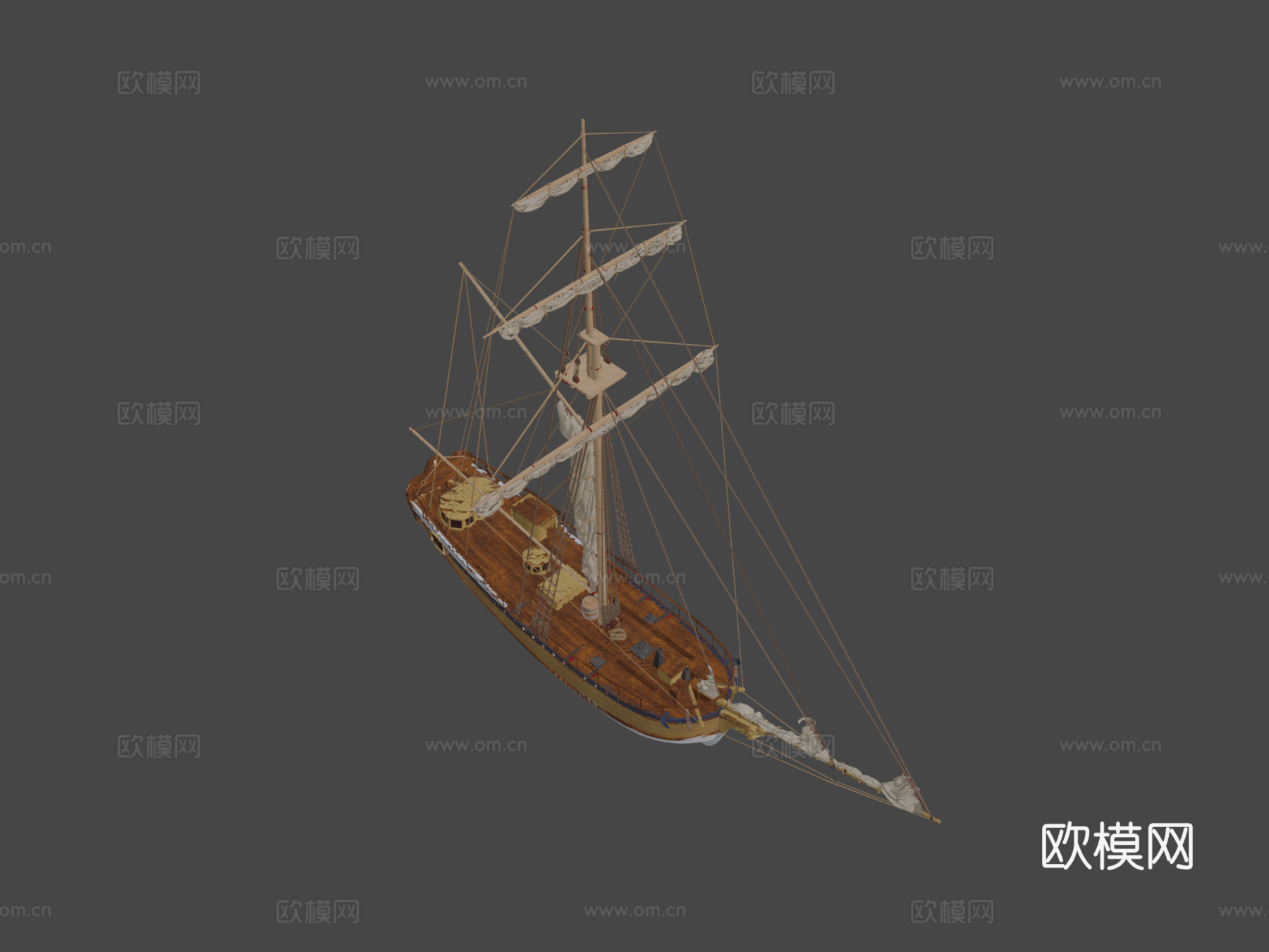 瑞典皇家游艇阿马迪斯3d模型下载（渲染图8）