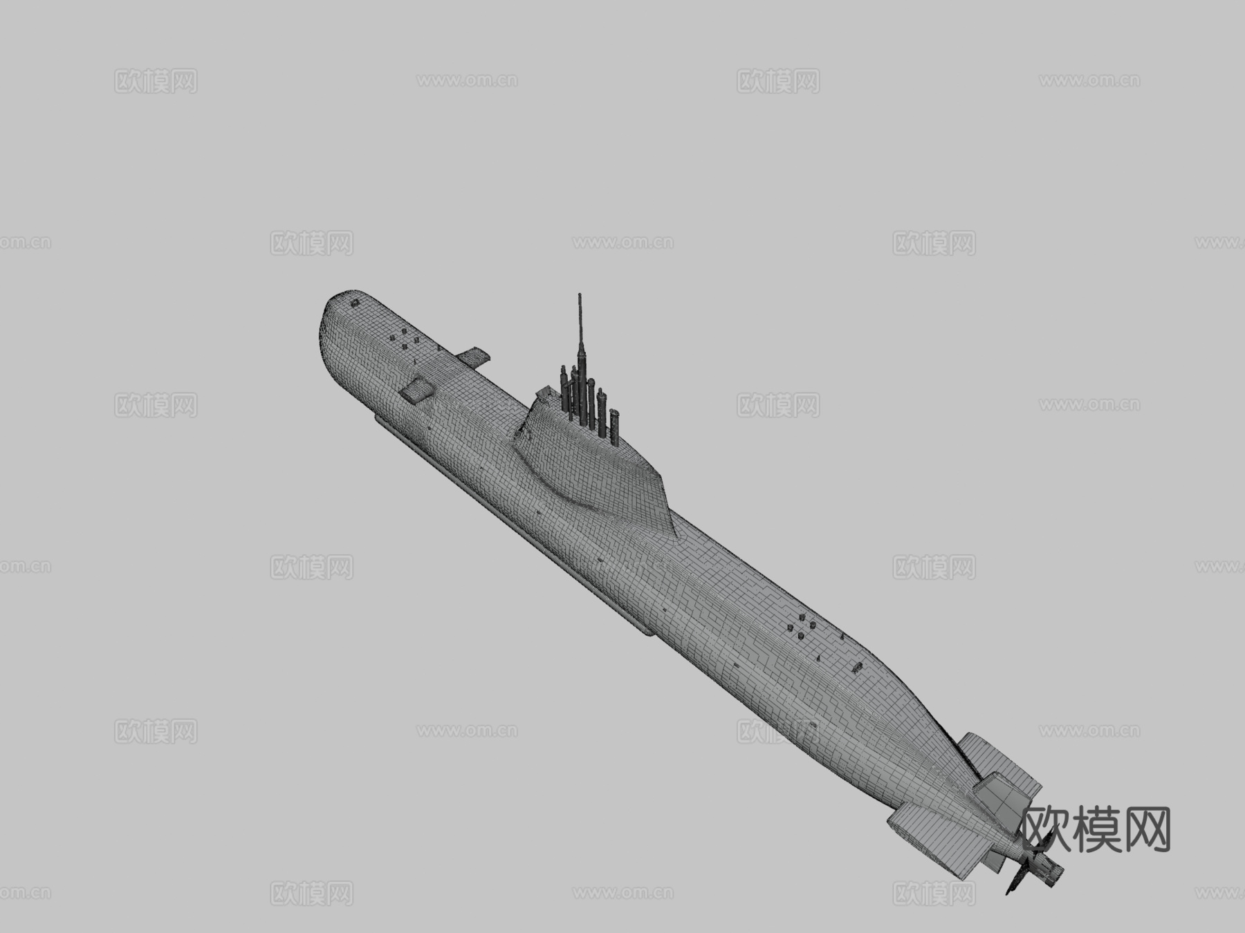 韩国海军 - 孙元一级（214型）潜艇3d模型下载（渲染图3）