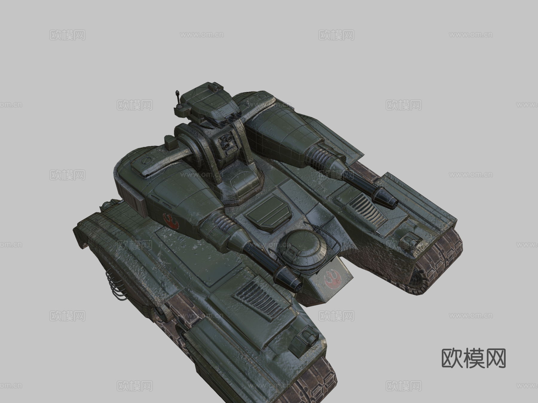 T4-B重型坦克3d模型下载（渲染图2）