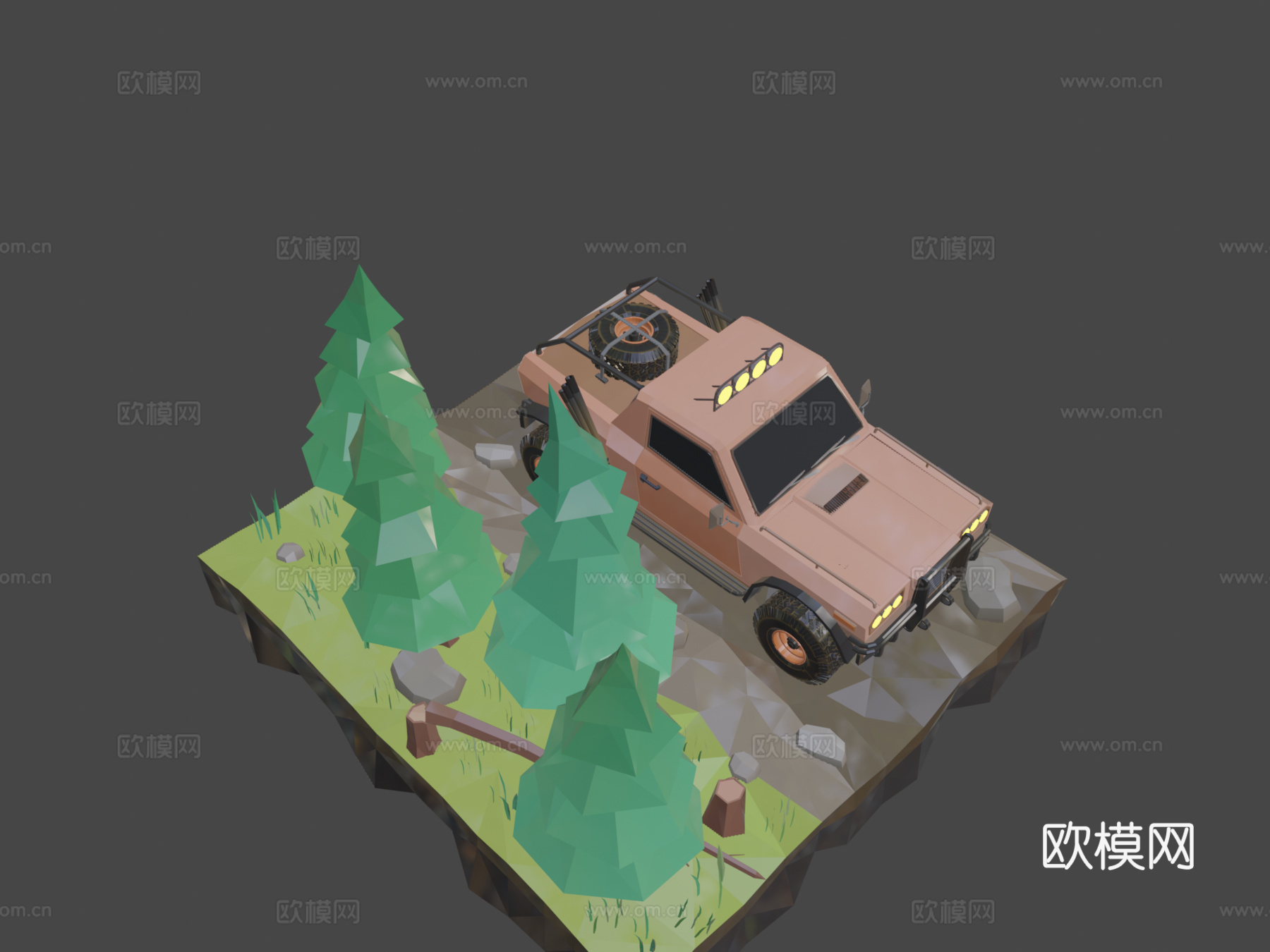 越野车 #1 - 风格化3d模型下载（渲染图8）