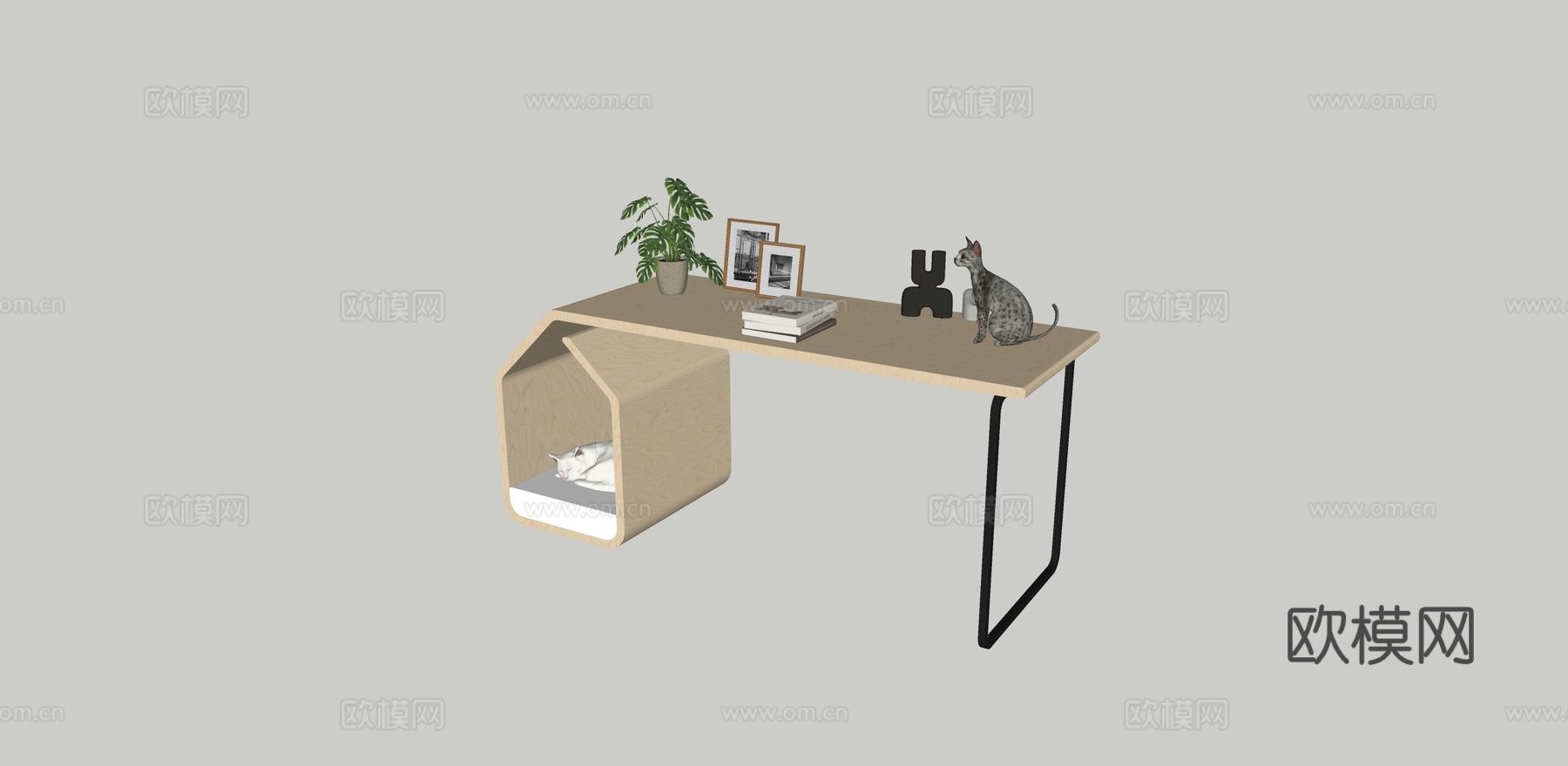 宠物家具；书桌；猫窝；狗窝su模型