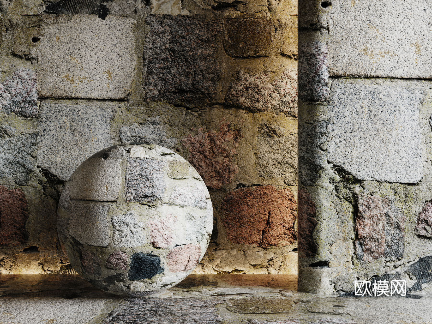 现代砖墙 青石砖墙 脏旧砖墙 仿古砖墙 工业砖墙su模型