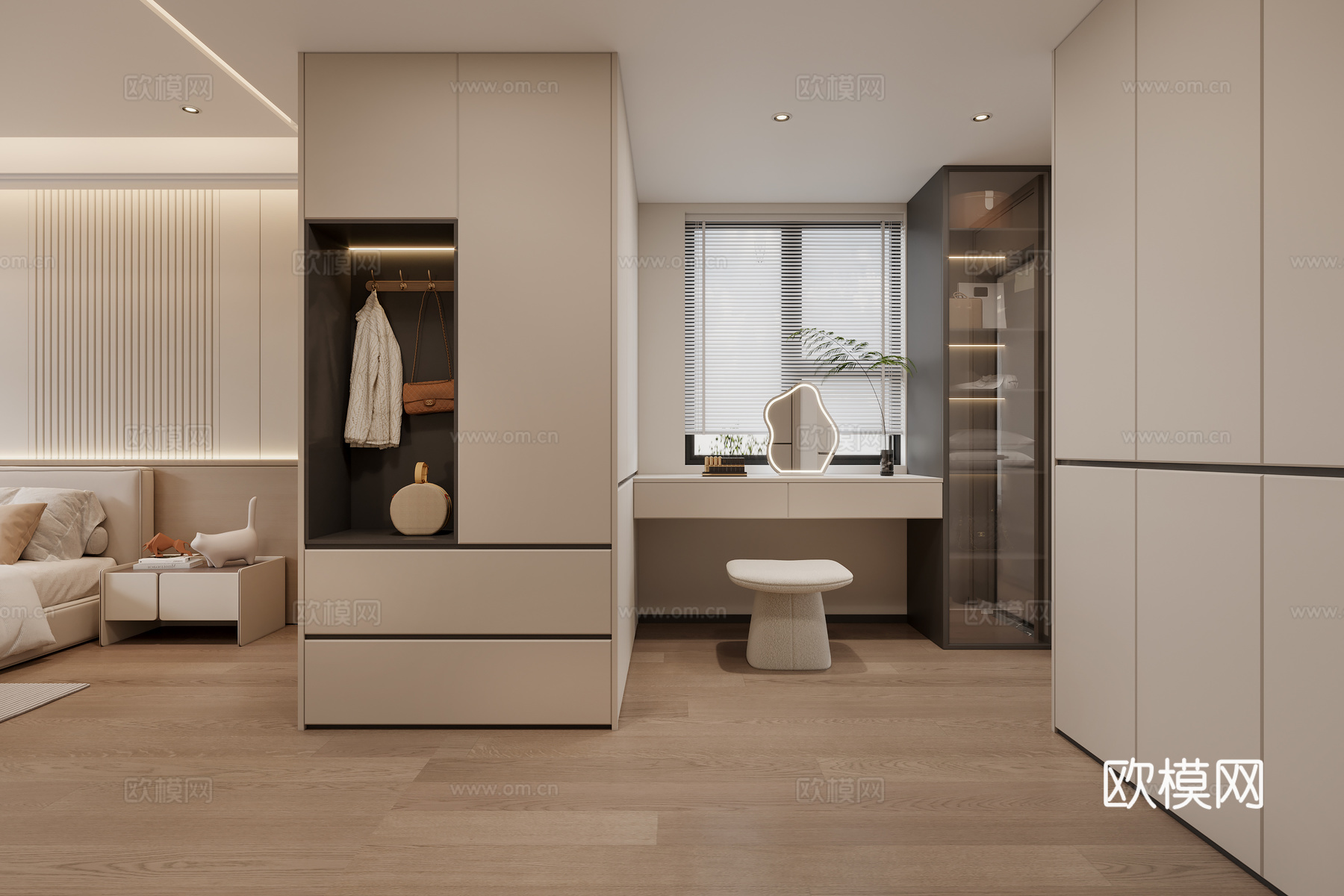 现代卧室衣帽间3d模型