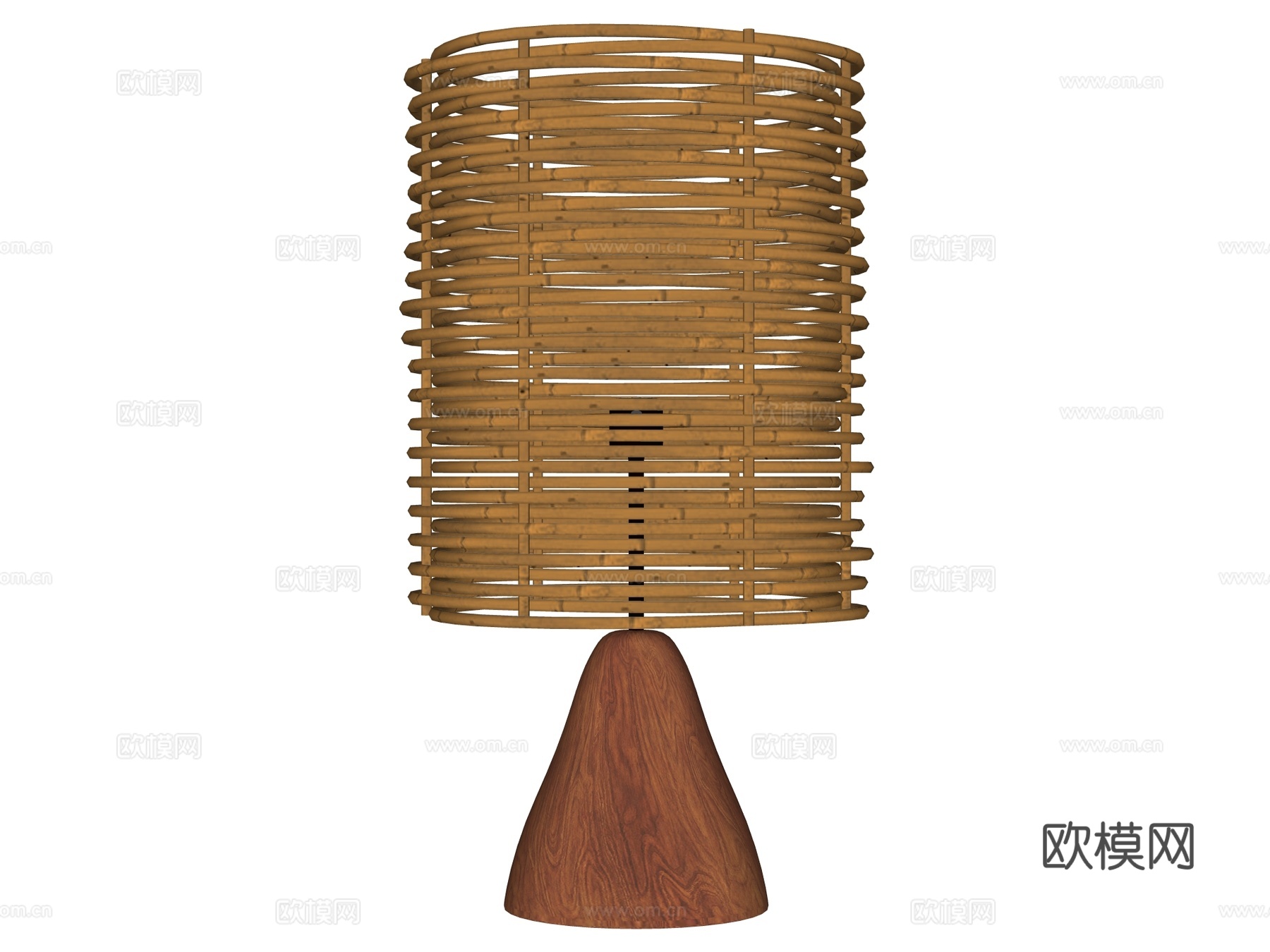 台灯 装饰灯具 氛围灯具 藤编台灯su模型