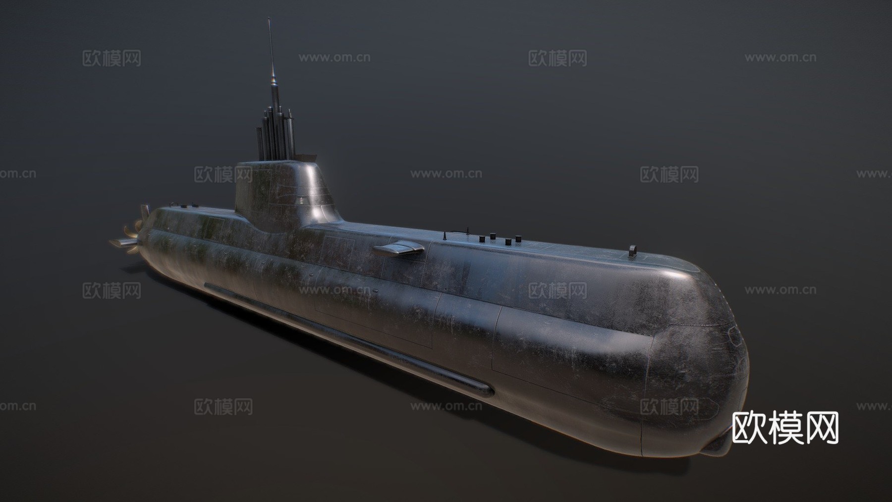 韩国海军 - 孙元一级（214型）潜艇3d模型下载（渲染图1）