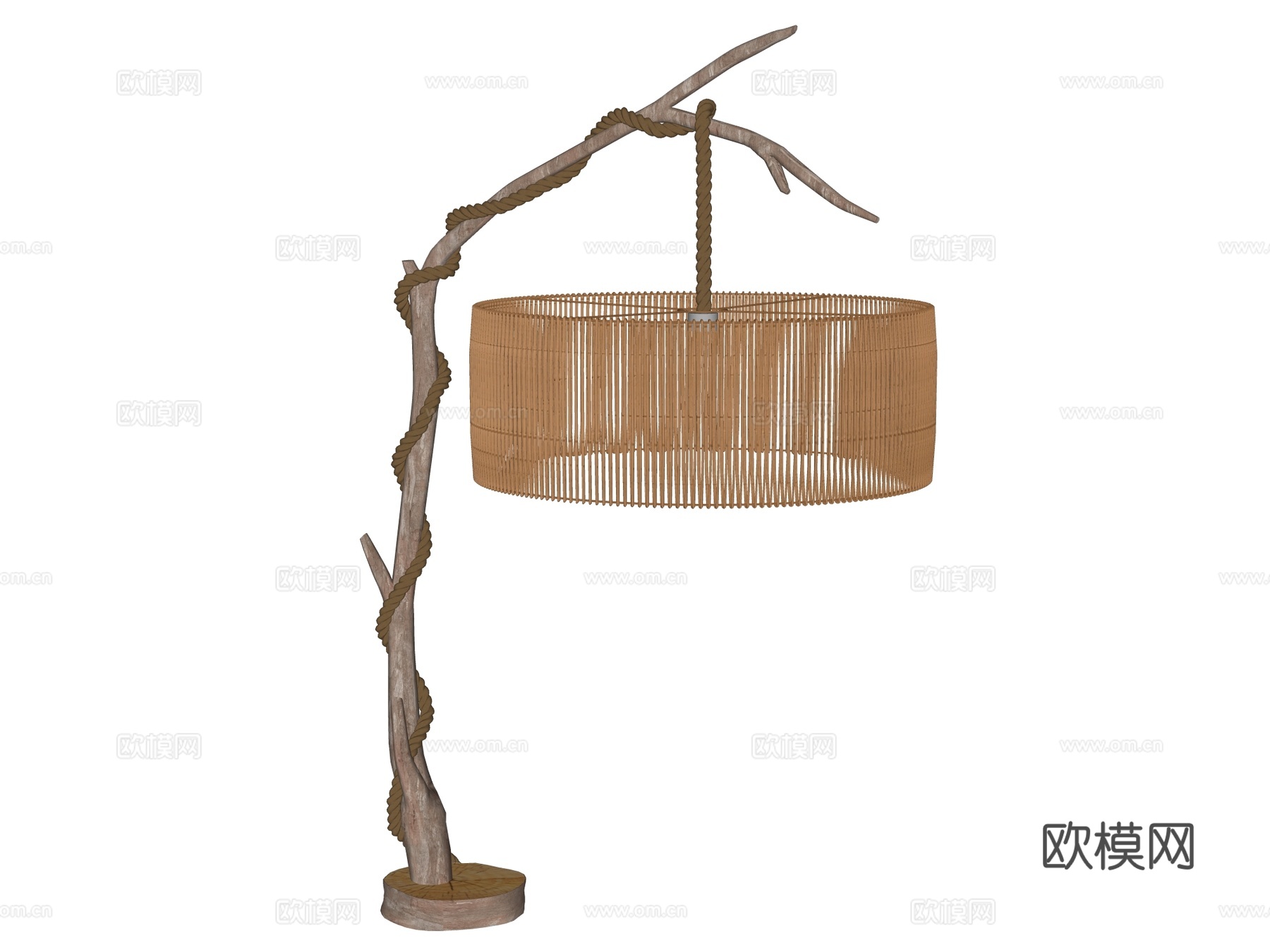 台灯 装饰灯具 氛围灯具 藤编台灯su模型