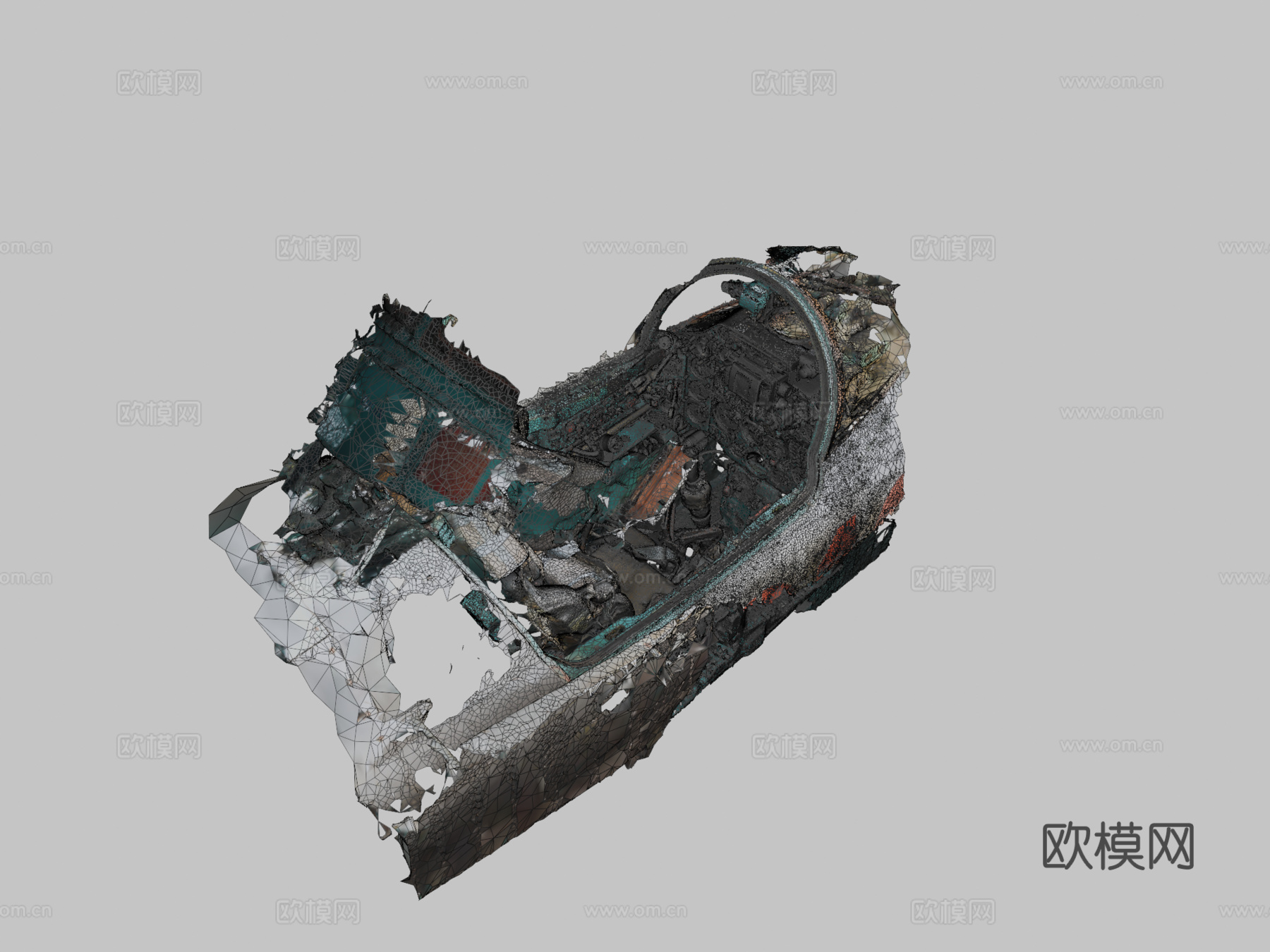 米格-23MF驾驶舱摄影测量3d模型下载（渲染图2）