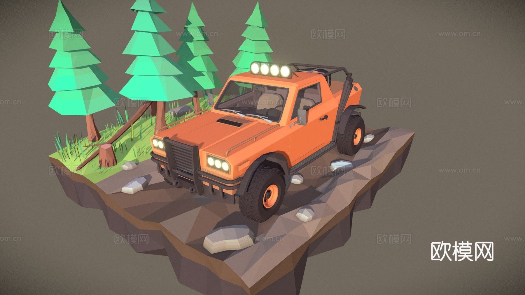 越野车 #1 - 风格化3d模型下载（渲染图1）