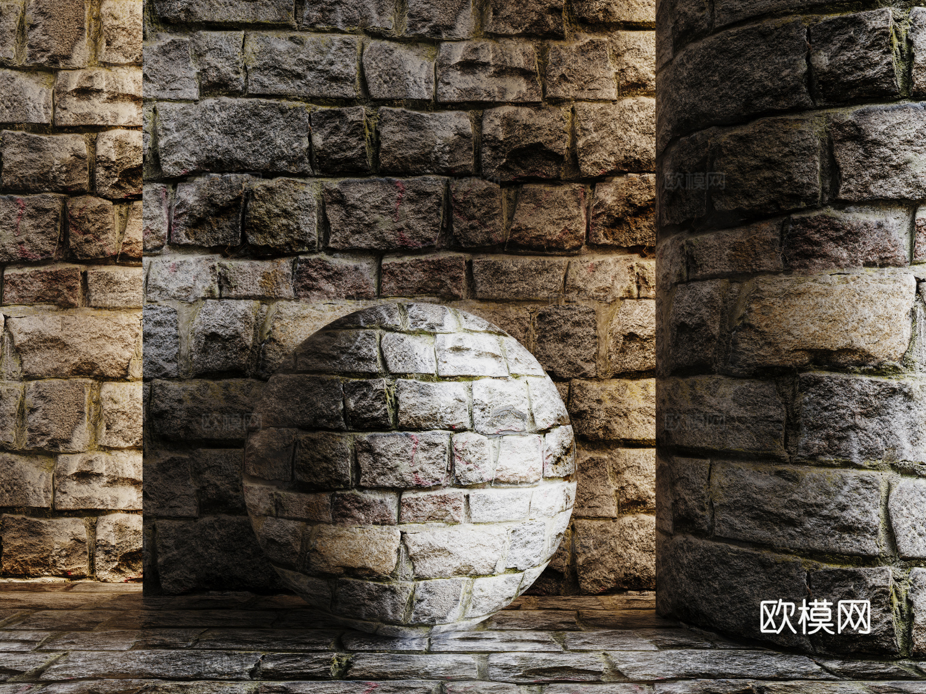 现代砖墙 青石砖墙 脏旧砖墙 仿古砖墙 工业砖墙su模型