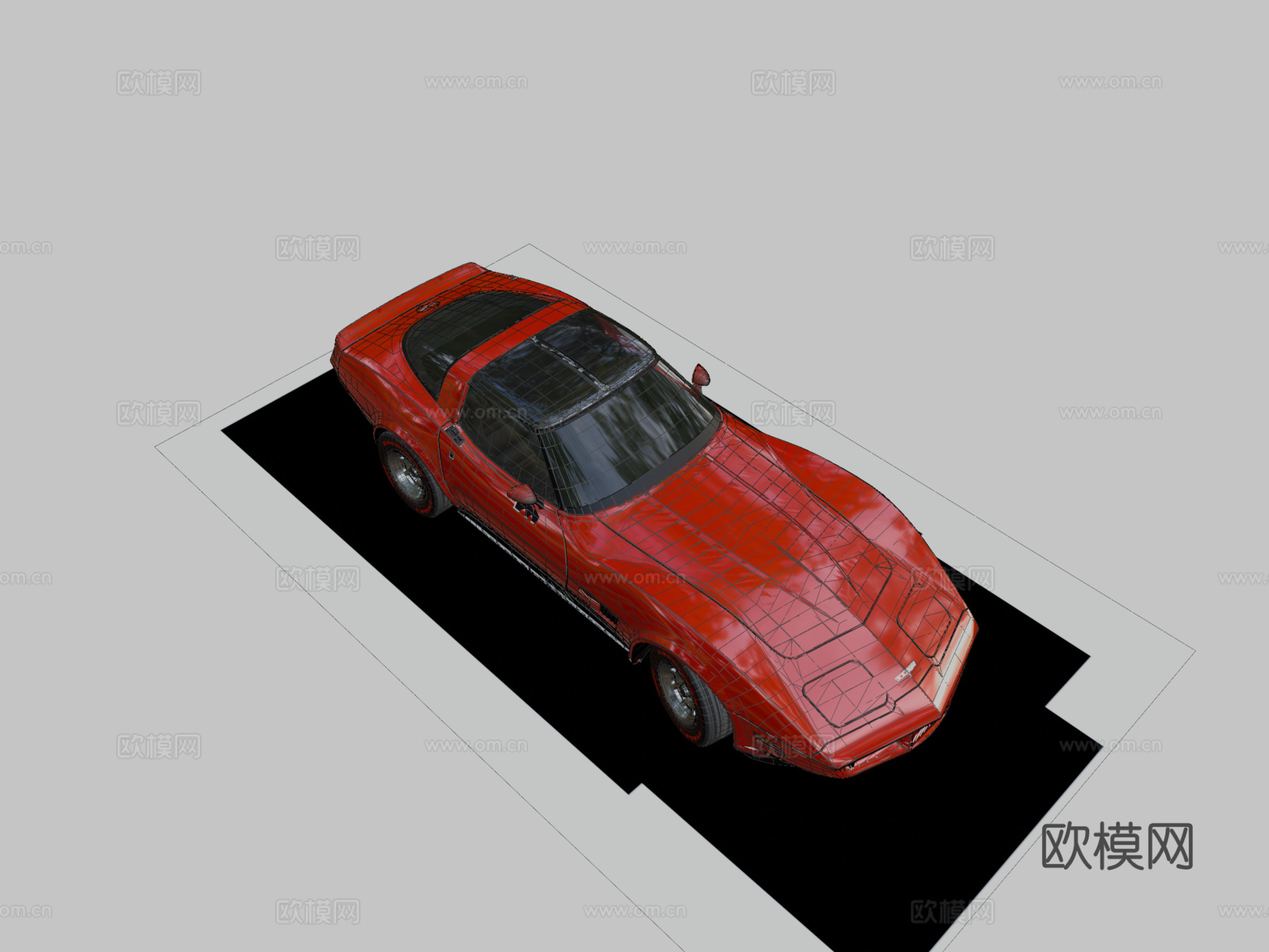 科尔维特3d模型下载（渲染图2）