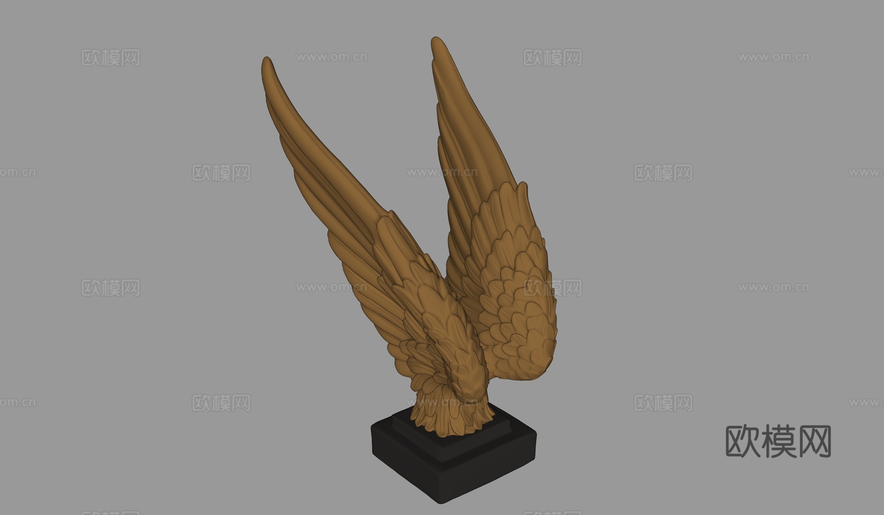 现代翅膀雕塑su模型