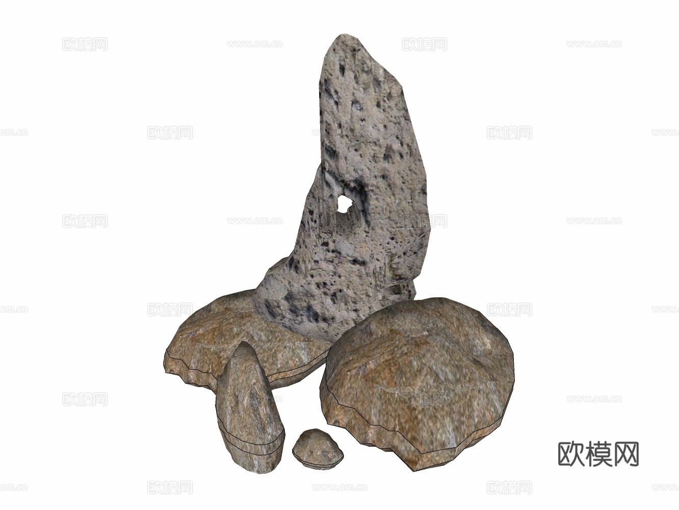 假山置石su模型