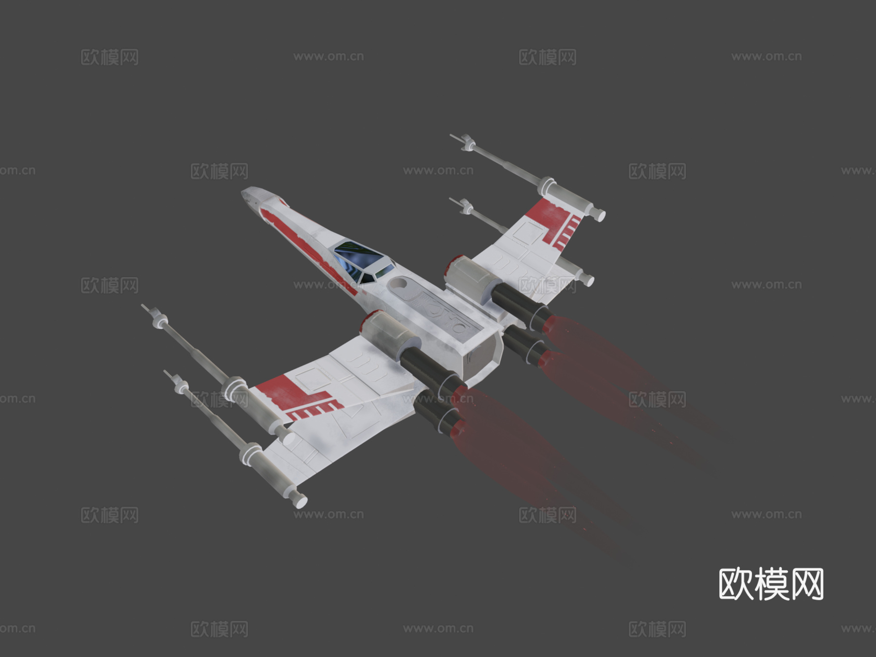 X翼战机3d模型下载（渲染图8）
