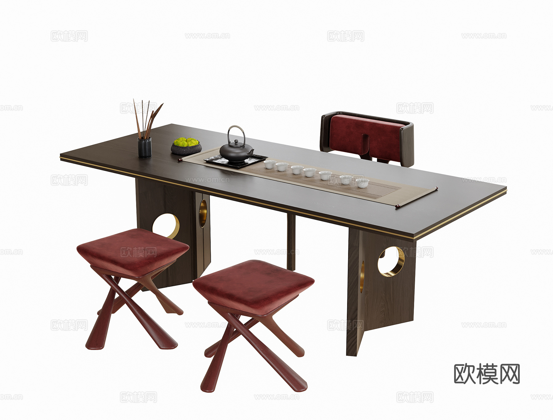 现代茶桌椅su模型