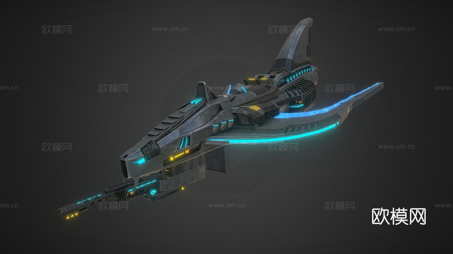 太空船 - 战斗机3d模型下载（渲染图1）