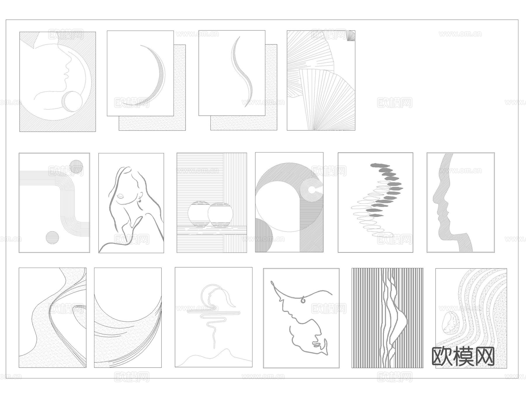 装饰画CAD图库cad施工图